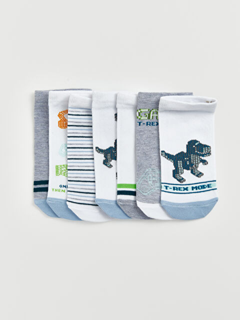 LCW Kids Baskılı Erkek Çocuk Patik Çorap 7'li