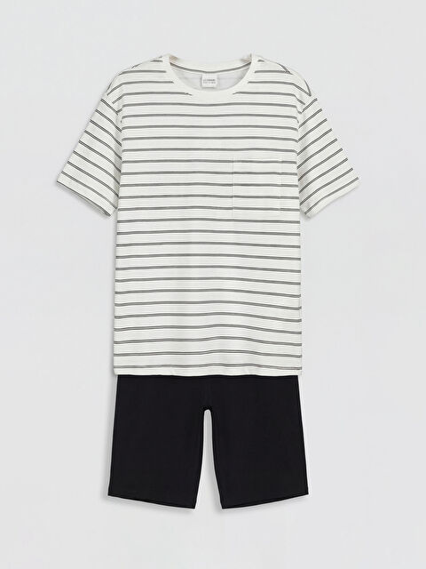 LCW Kids Bisiklet Yaka Erkek Çocuk Şortlu Pijama Takımı - S6Q952Z4-LRA