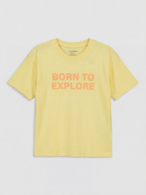 LCW Kids Bisiklet Yaka Baskılı Erkek Çocuk Tişört