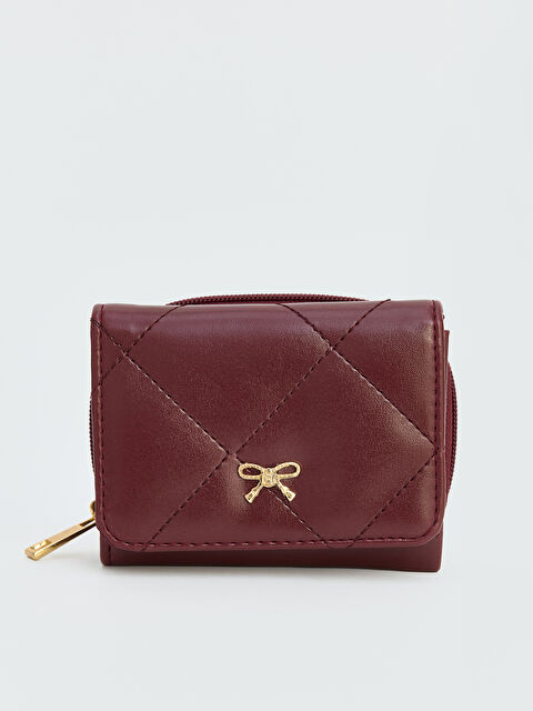 LCW ACCESSORIES Kapitone Desenli Fiyonklu Kadın Cüzdan