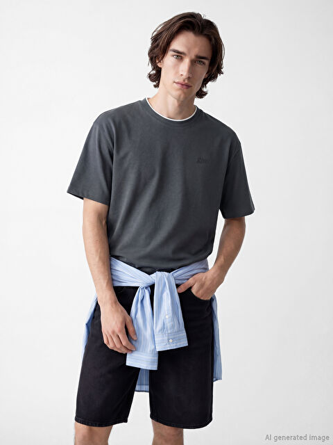 XSIDE Bisiklet Yaka Erkek Tişört - S6Q997Z8-4RZ