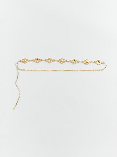 LCW ACCESSORIES Geometrik Şekilli Metal Parçalı Kadın Zincir Kemer - S6R003Z8-GHW