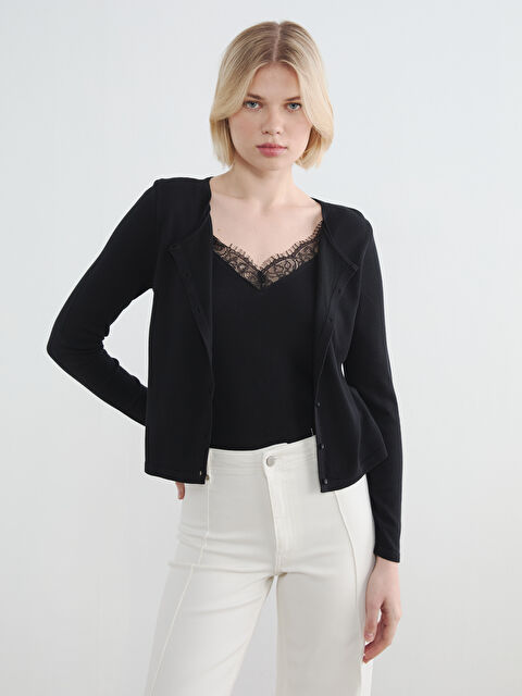 LCW Vision Bisiklet Yaka Kadın Triko Hırka