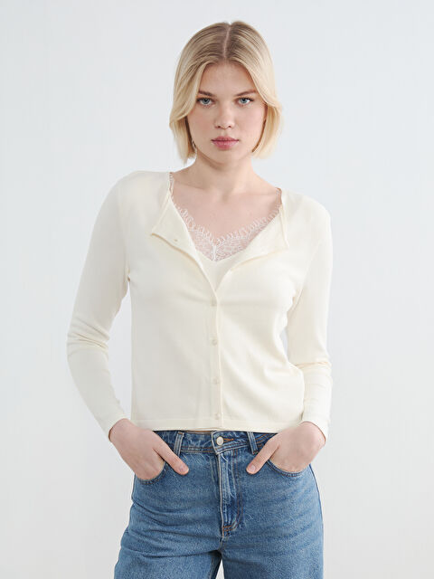 LCW Vision Bisiklet Yaka Kadın Triko Hırka