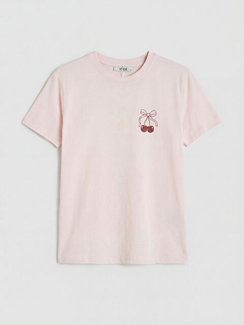 XSIDE Bisiklet Yaka Baskılı Kadın Tişört