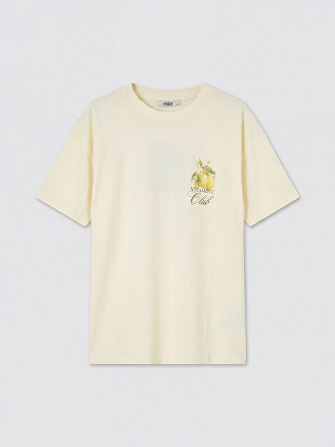 XSIDE Bisiklet Yaka Baskılı Kadın Tişört