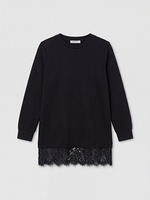 LCW EVERYDAY Dantel Detaylı Kadın Sweatshirt Tunik - S6R132Z8-CVL
