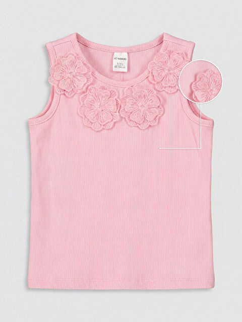 LCW Kids Çiçek Detaylı Kız Çocuk Fitilli Atlet