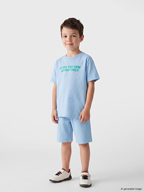 LCW Kids Yazı Baskılı Erkek Çocuk Takım