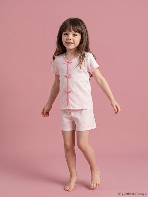 LCW Kids Kız Çocuk Şortlu Pijama Takımı