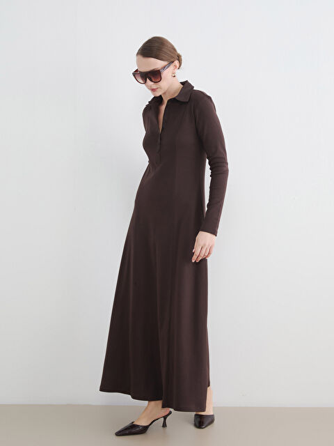 LCW EVERYDAY Gömlek Yaka Belden Oturmalı Elbise - S6R267Z8-HDB