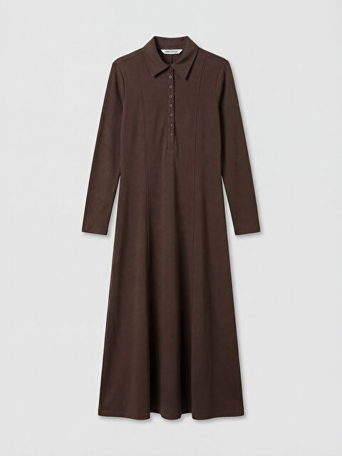 LCW EVERYDAY Gömlek Yaka Kloş Elbise - S6R267Z8-HDB