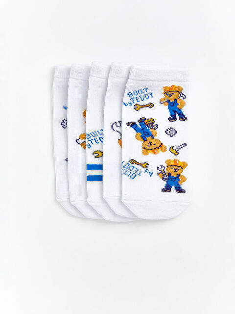 LCW Kids Ayı Teddy Desenli Erkek Çocuk Patik Çorap 5'li