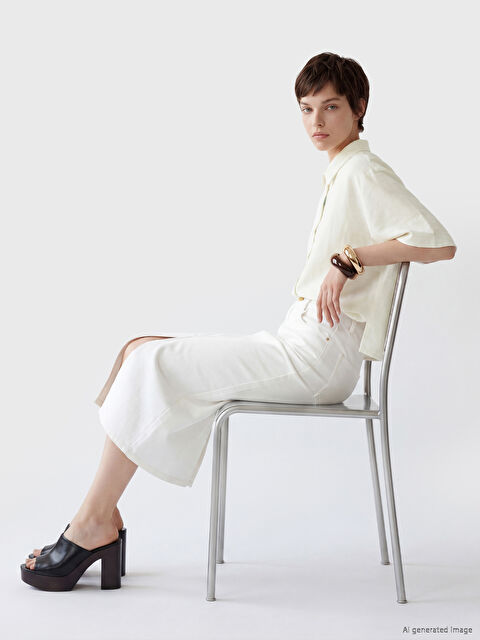 Soulife Keten Karışımlı Kadın Gömlek