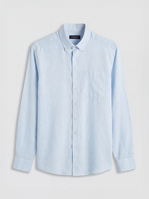 SOUTHBLUE Regular Fit Keten Karışımlı Erkek Gömlek - S6R321Z8-P2V