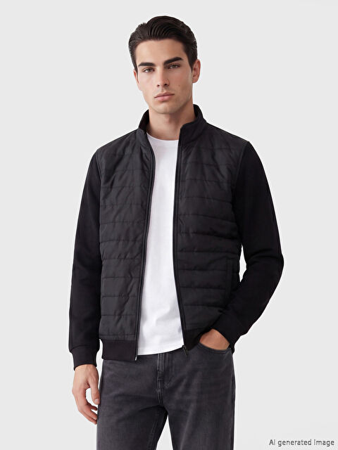 LCWAIKIKI Classic Dik Yaka Erkek Fermuarlı Sweatshirt