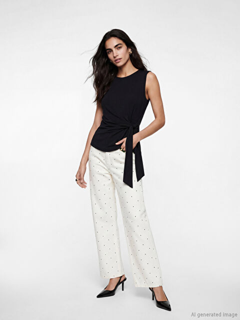 LCW Jeans Puantiyeli Straight Fit Kadın Jean Pantolon