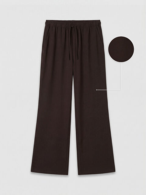 LCW Modest Beli Lastikli Geniş Paça Kadın Pantolon