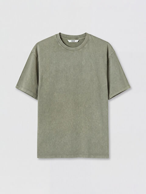 XSIDE Regular Fit Bisiklet Yaka Yıkamalı Erkek Tişört
