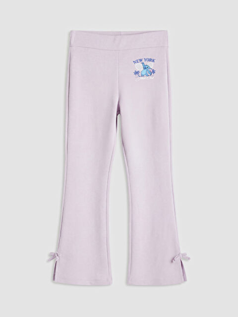 LCW Kids Stitch Baskılı Kız Çocuk Soft Touch Tayt