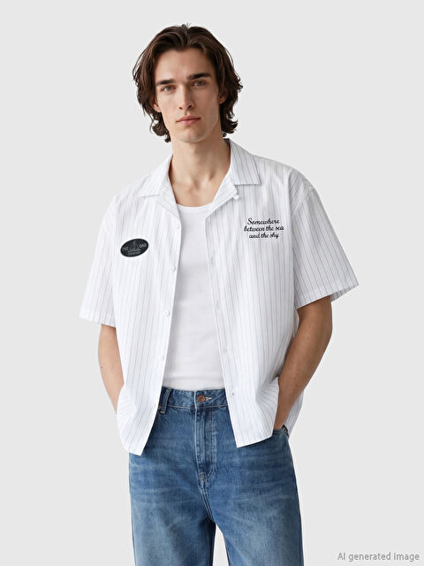 XSIDE Regular Fit Çizgili Erkek Gömlek - S6R474Z8-LJX