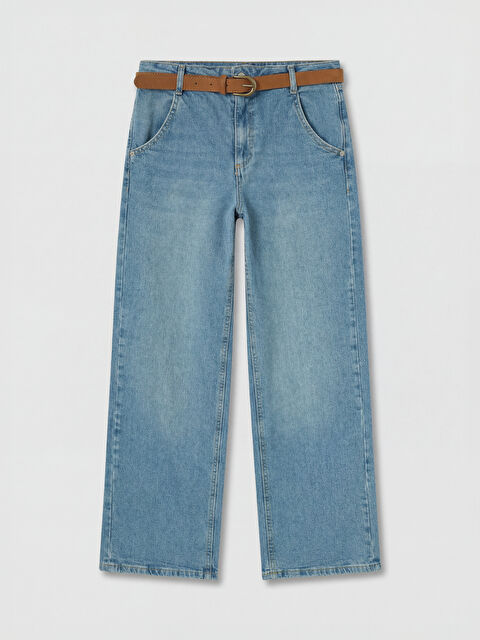 LCW Jeans Beli Kemerli Wideleg Kadın Jean Pantolon