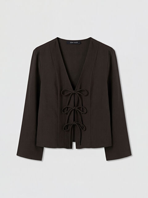 LCW Vision V Yaka Bağlama Detaylı Bluz