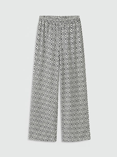 LCW Kids Kız Çocuk Desenli Geniş Paça Pantolon