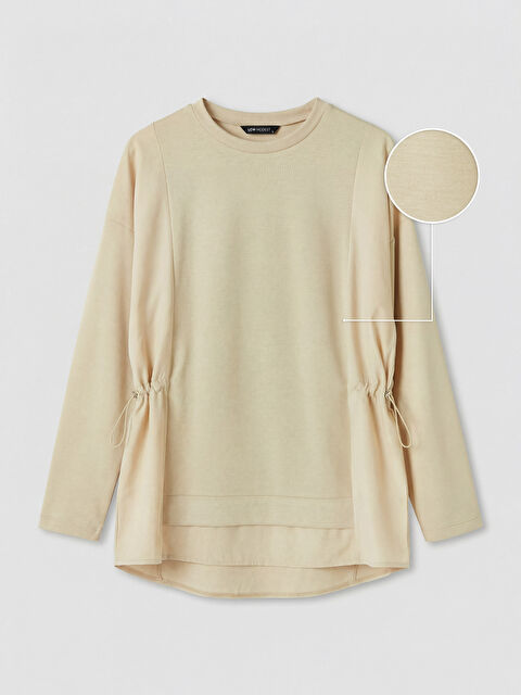 LCW Modest Büzgülü Soft Touch Kadın Sweatshirt Tunik