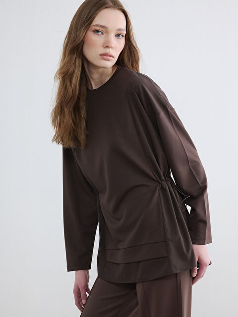 LCW Modest Büzgülü Soft Touch Kadın Sweatshirt Tunik