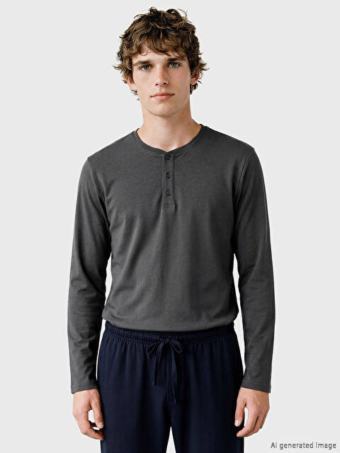 LC WAIKIKI Bisiklet Yaka Erkek Pijama Üst