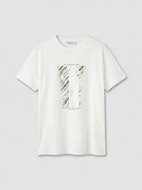 LCW EVERYDAY Bisiklet Yaka Baskılı Kadın Tişört