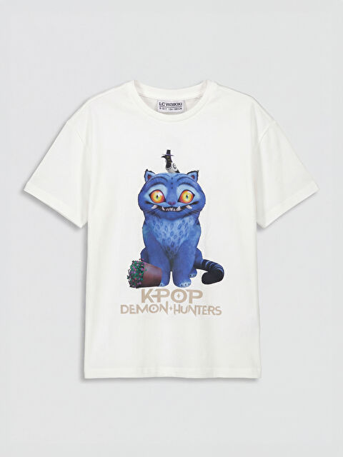 LCW Kids K-pop Demon Hunters Baskılı Kız Çocuk Tişört