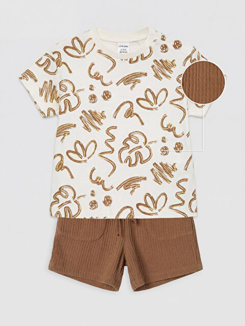 LCW baby Desenli Erkek Bebek Müslin Takım