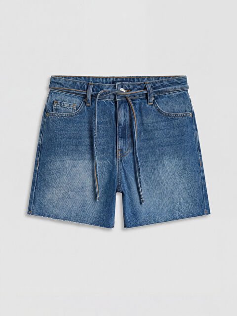 LCW Jeans Beli Bağcıklı Kadın Jean Şort
