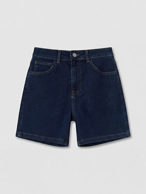 Natuvera Yüksek Bel Kadın Jean Şort