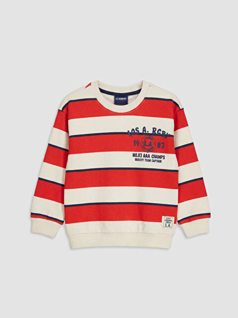 LCW Kids Bisiklet Yaka Baskılı Erkek Çocuk Sweatshirt - S6R880Z1-LQA