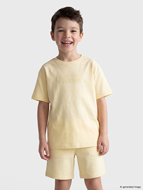 LCW Kids Baskılı Erkek Çocuk Şortlu Takım