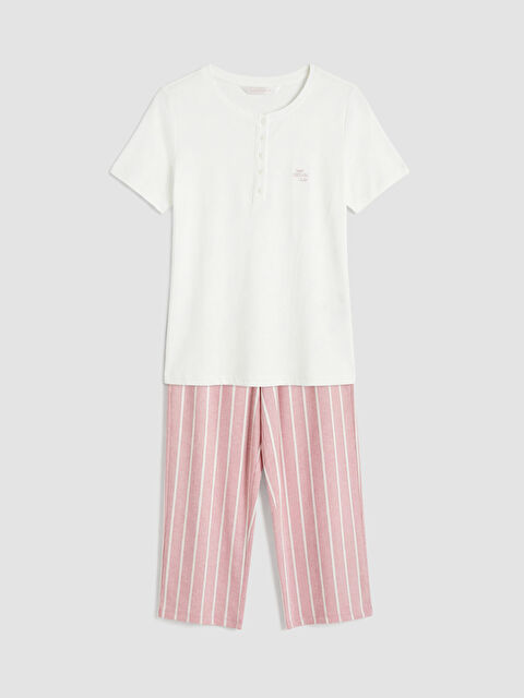 LCW DREAM Çizgili Kadın Kaprili Pijama Takımı