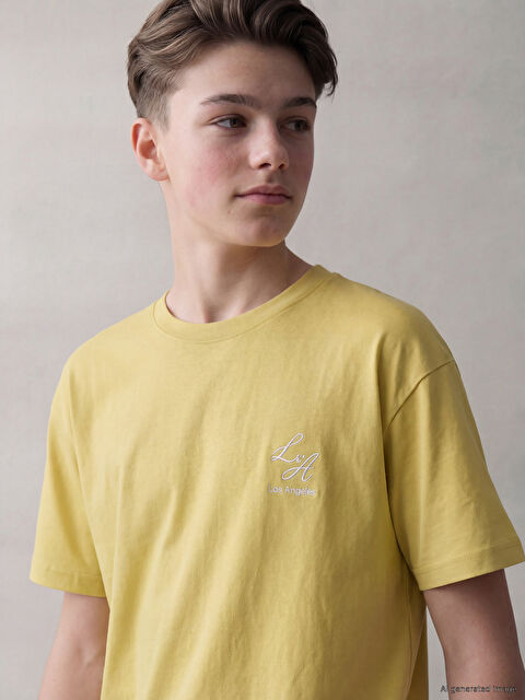 LCW Kids Bisiklet Yaka Baskılı Erkek Çocuk Soft Touch Tişört