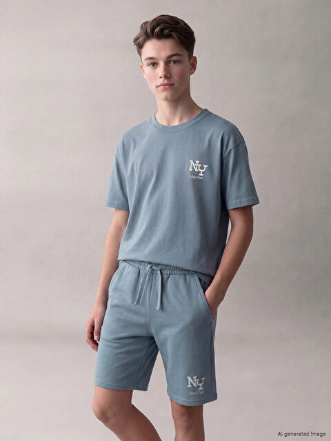 LCW Kids Bisiklet Yaka Baskılı Erkek Çocuk Soft Touch Tişört