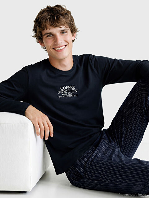 LC WAIKIKI Standart Kalıp Baskılı Erkek Pijama Takım