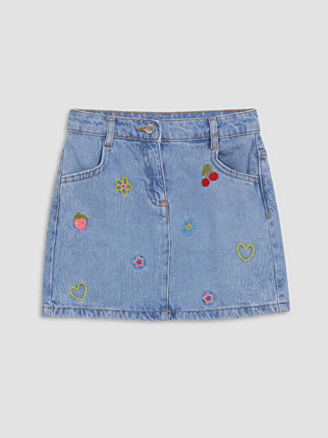 LCW Kids Nakışlı Kız Çocuk Etek