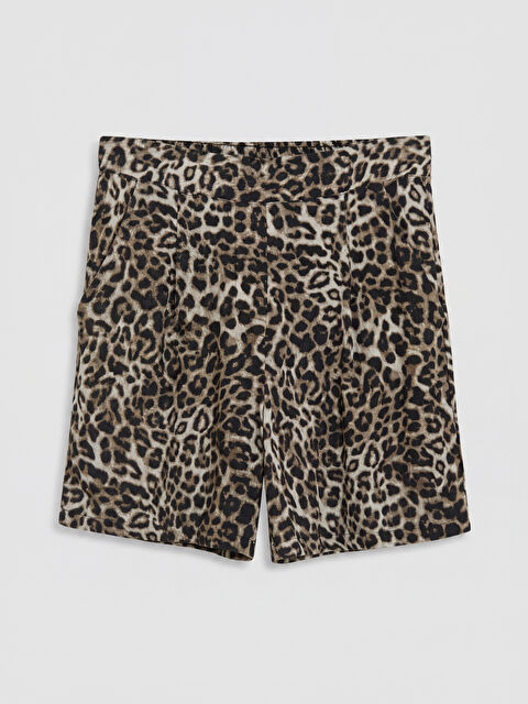 LCWAIKIKI Classic Yüksek Bel Leopar Desenli Kadın Şort