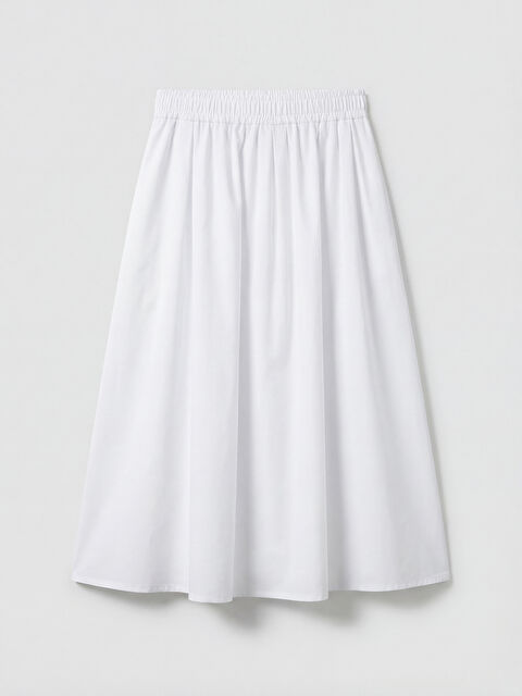 XSIDE Beli Lastikli Poplin Kloş Etek