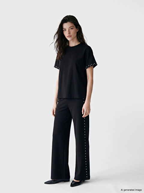 LCW Comfort Taşlı Soft Touch Kadın Eşofman Altı