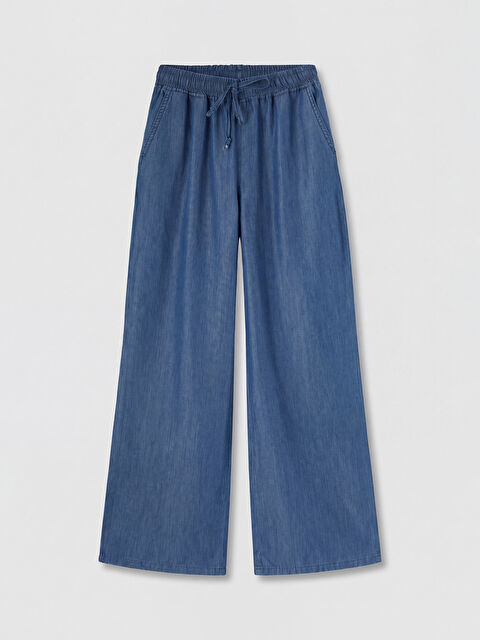 LCW Modest Beli Lastikli Wideleg Kadın Jean Pantolon