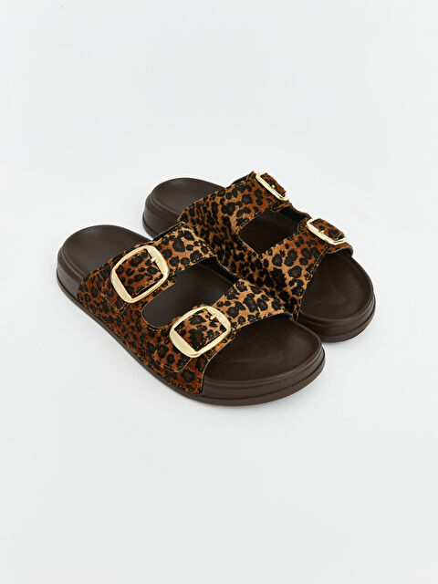 LCW STEPS Leopar Desenli Kadın Terlik