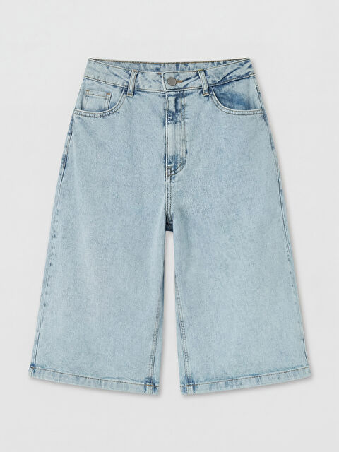 Natuvera Bermuda Fit Kadın Jean Şortolon