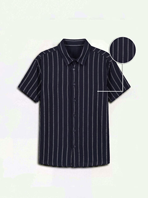 LCW Kids Çizgili Kısa Kollu Erkek Çocuk Gömlek